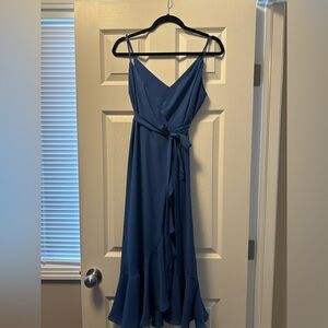 Blue midi dress from Lulus. Size small and worn once a wedding. Org price $110